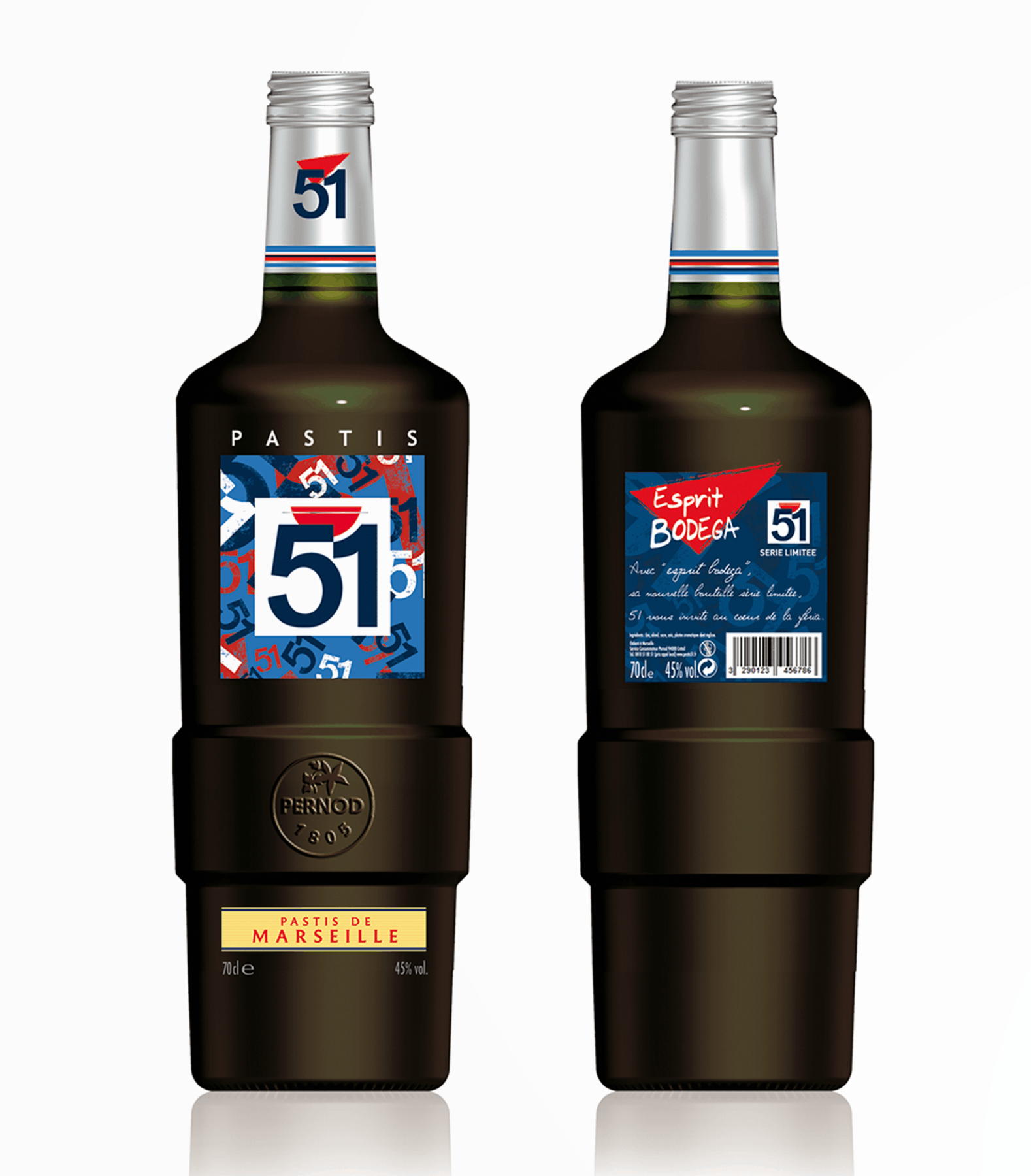 Packaging pour les bouteilles de Pastis 51 collection Bodéga série limitée