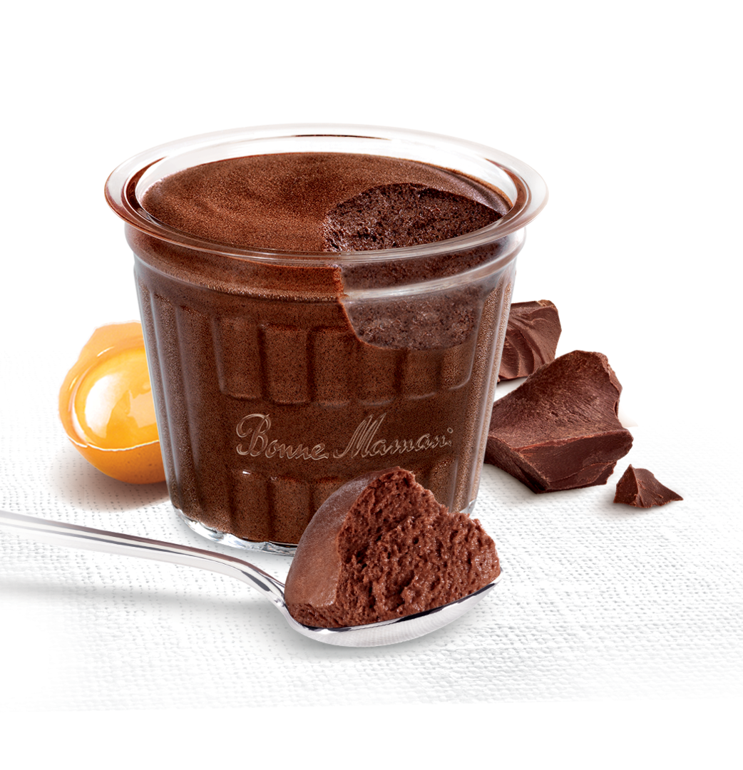 Direction artistique du shooting photo de la mousse au chocolat Bonne Maman