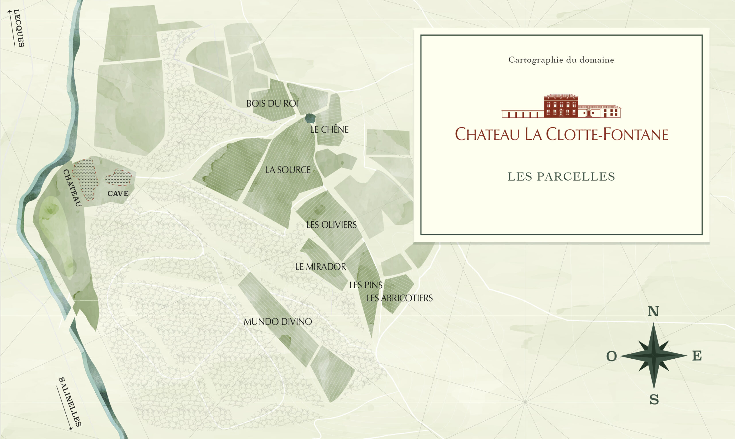 Illustration de la carte du domaine viticole Château La Clotte Fontane - Salinelles