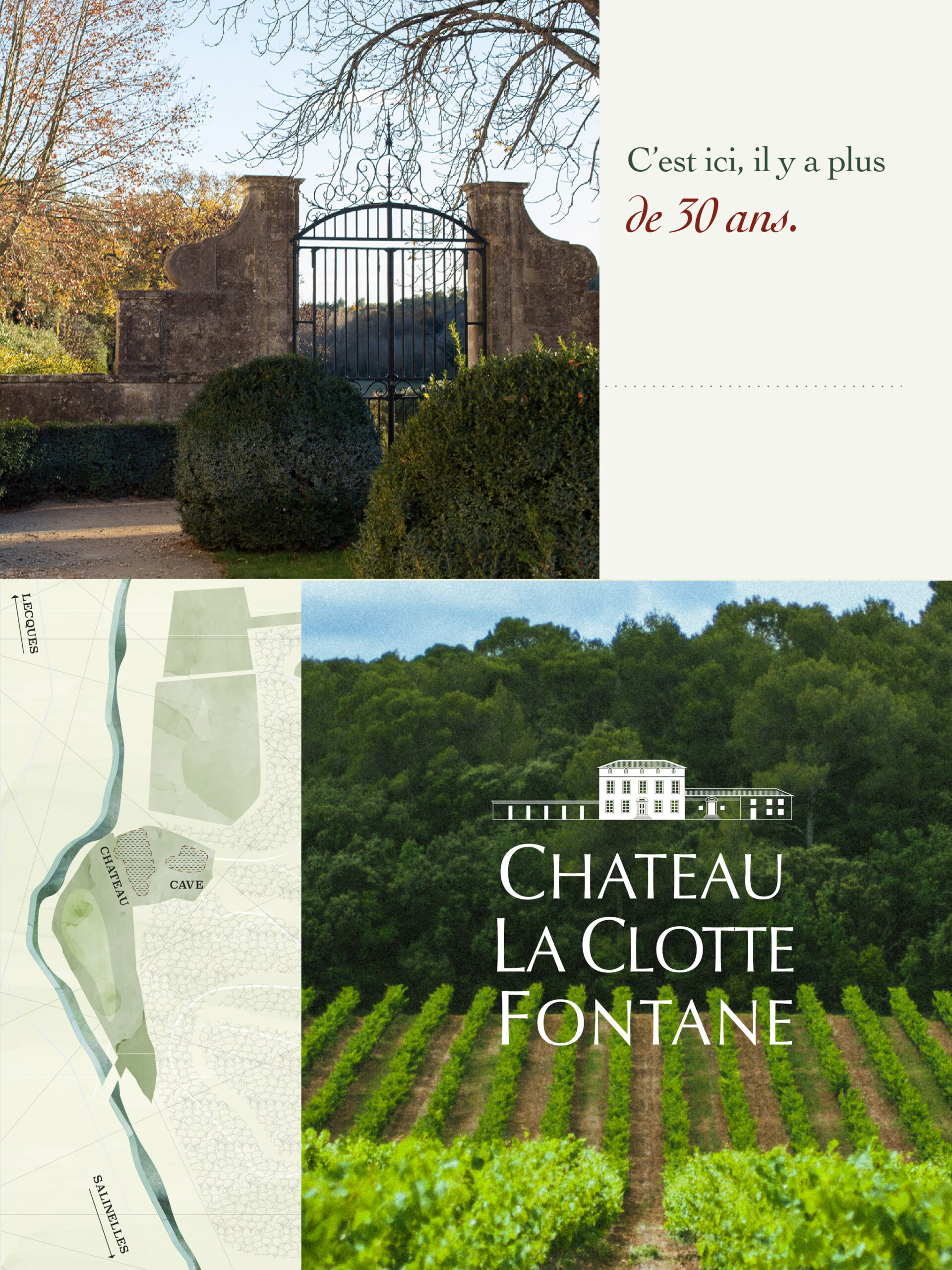 Design system du site du domaine viticole Château La Clotte Fontane à Salinelles