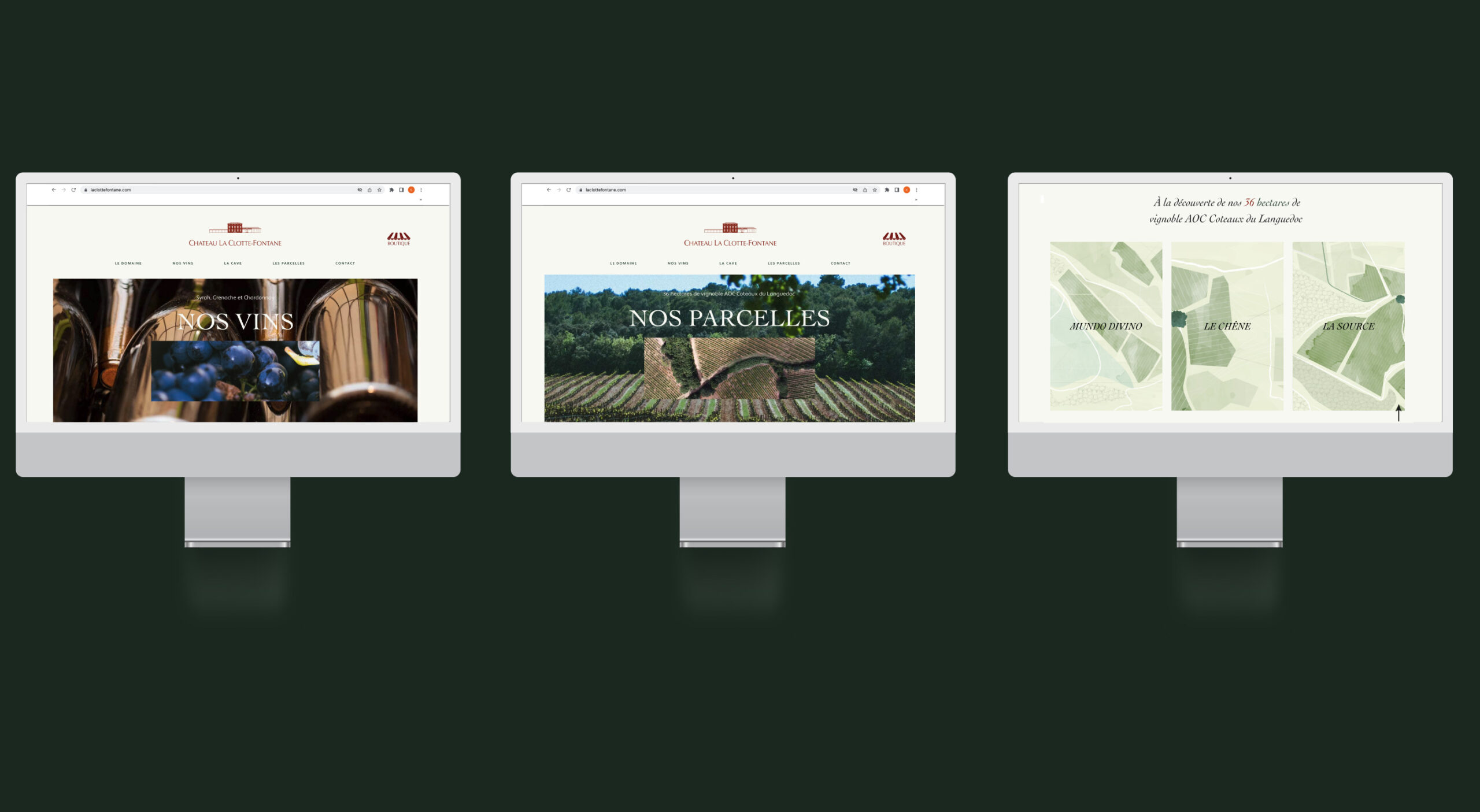 Design system du site du domaine viticole Château La Clotte Fontane à Salinelles