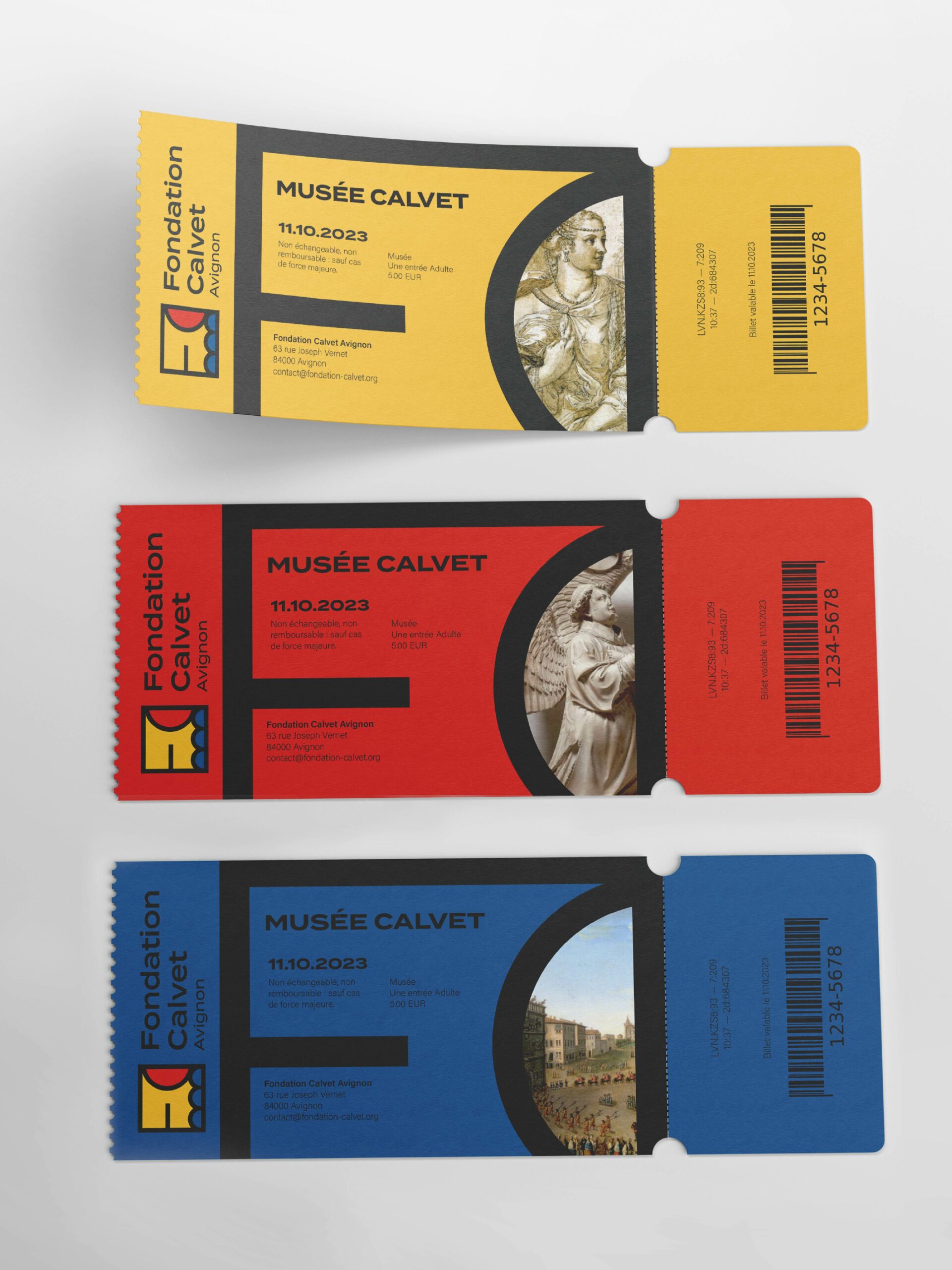 Les tickets d'entrée du Musée Calvet, Fondation Calvet à Avignon